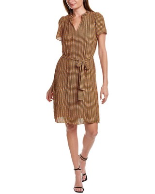 

Плиссированное платье прямого кроя T Tahari, оранжевое, Оранжевый