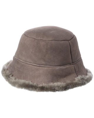 

Шапка-ведро из овчины Surell Accessories Серая женская, Grey, NA