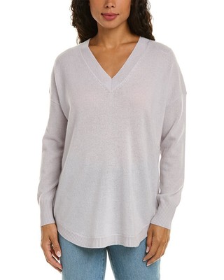 

Incashmere Кашемировая туника с v-образным вырезом, женский свитер, Misty grey