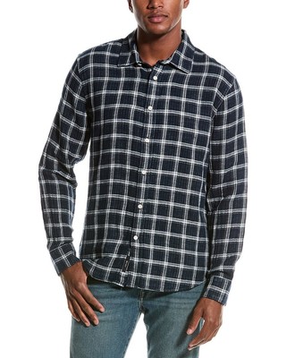 Joe S Jeans Oliver Point Collar Linen-Blend Shirt Mens Blue S