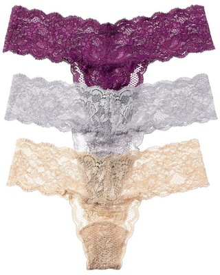 

Женские стринги-ботинки Cosabella 3Pk Never Say Never, Plum dove grey luxe sand, NA