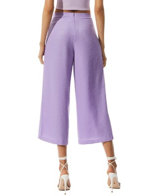 Pre-owned Alice And Olivia Alice + Olivia Elba Sequin High-waist Ankle Pant Women's Xs In Purple