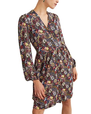 

Женское трикотажное платье на пуговицах Boden, Brown multi