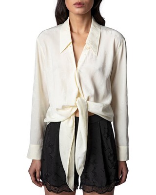 

Женская шелковая рубашка Zadig - Voltaire Toupy Squeleton, Vanille