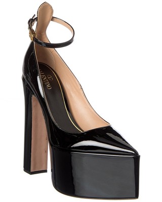 Женские туфли-лодочки на патентованной платформе Valentino Vlogo 165