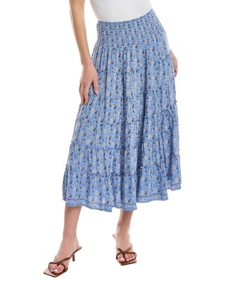 

Юбка миди Max Studio женская, Denim hamsa paisley
