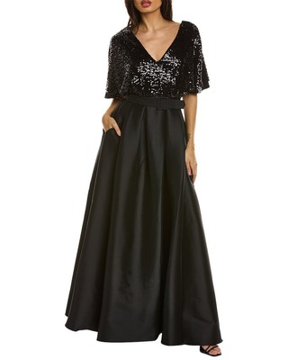 

Женское платье с пайетками Badgley Mischka, черное, Черный