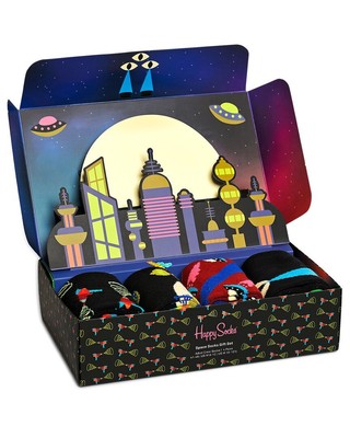 

Happy Socks 4 шт. Подарочный набор мужских носков Space Socks 41–46, Multi