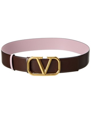 

Женский двусторонний кожаный ремень Valentino Vlogo, Розовый