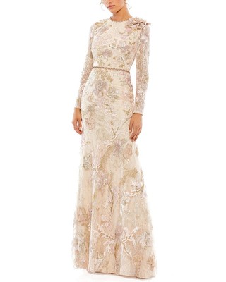 Женское кружевное платье-труба Mac Duggal с цветочной вышивкой 6