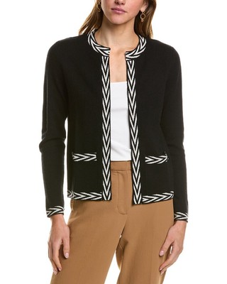 Kier + J Cashmere Cardigan Womens Black Xl