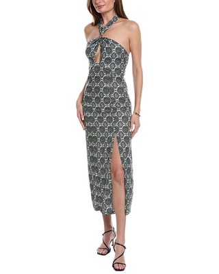 Однотонное и полосатое женское миди-платье Carmel черного цвета S