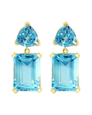 Женские серьги с небесно-голубым топазом Effy Fine Jewelry 14 Карат 23,60 Карат.