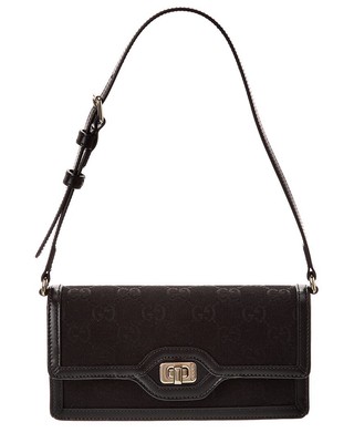 Женская сумка через плечо Gucci Luce Mini Gg из холста и кожи, черная