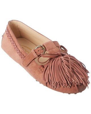 

Женские замшевые лоферы Tod S с кисточками, розовый, NA