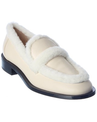 

Stuart Weitzman Palmer Chill Кожаные лоферы женские белые 4,5 B, Белый, NA