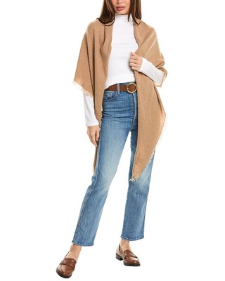 Кашемировый треугольник с бахромой Forte Cashmere Женский коричневый