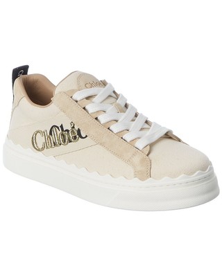 

Женские кроссовки Chloé Lauren из парусины и замши белые, Белый, NA