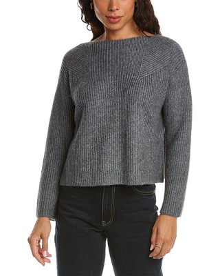

Lafayette 148 New York Женский пуловер из шерсти альпаки и шелка в рубчик, Grey