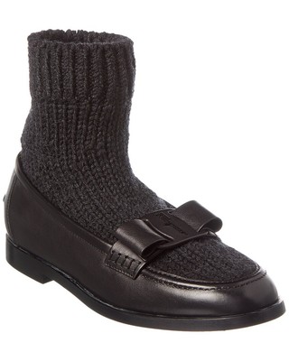 Женские мокасины из трикотажа и кожи Ferragamo Vivaldo