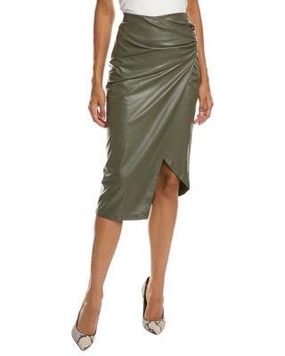 

Helmut Lang Женская кожаная юбка из искусственной кожи с запахом, серая, размера, Grey