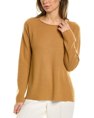 

Женский кашемировый пуловер Lafayette 148 New York с фактурной строчкой и вырезом Бато, Ginger root