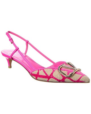 

Valentino Vlogo 40 Toile Iconographe Женские туфли-лодочки из ткани и кожи с пяткой на пятке, NA