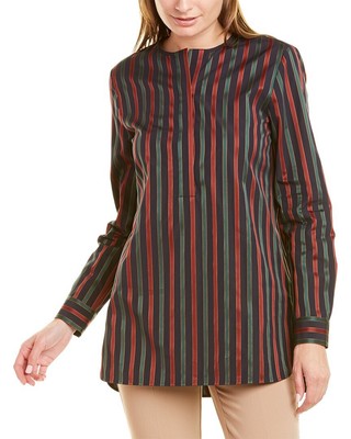 Блузка женская Lafayette 148 New York Prisha синего цвета Xs