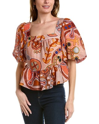 

Женский топ из льна и шелка Marie Oliver Kaylee, красный