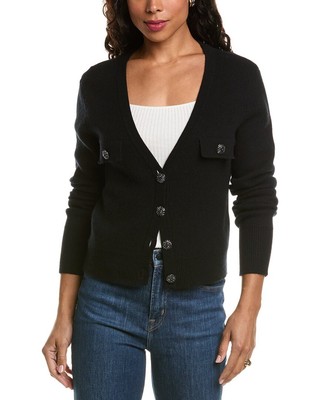 Женский кардиган из смеси шерсти и кашемира Elie Tahari с драгоценными пуговицами