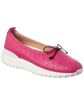 Tod S Knot Detail Leather Slip-On Sneaker Womens Pink 37