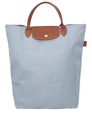 Longchamp Le Pliage Original Medium Canvas Short Handle Tote Womens Silver Os