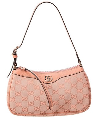 

Маленькая женская сумка-хобо из холста и кожи Gucci Ophidia, розовая, NA