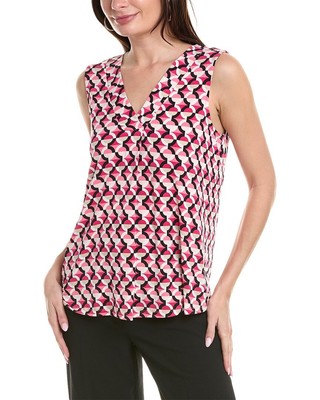 Женская майка Anne Klein со складками спереди розового цвета Xs