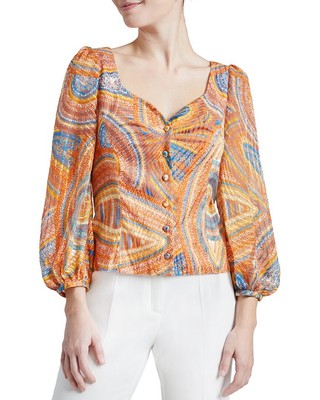 Santorelli Mallory Silk-Blend Blouse Womens  40