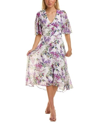 

Женское шифоновое платье миди Maison Tara белое, Белый