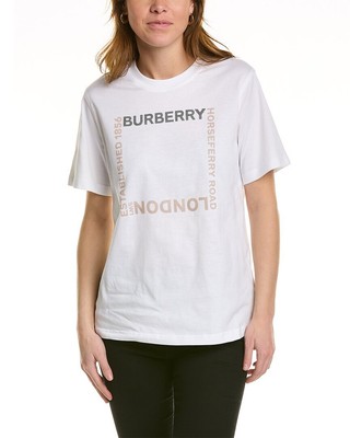 

Женская футболка с квадратным принтом Burberry, Белый