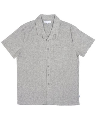 

Винтажная летняя мужская рубашка из махровой ткани на пуговицах, Heather grey