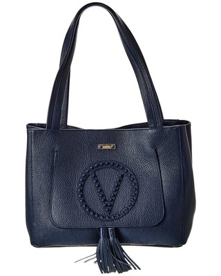 Valentino By Mario Valentino Estelle Rock Leather Tote Womens Blue