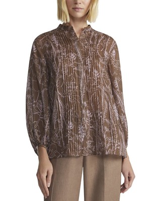 Блузка Lafayette 148 New York Petite с воротником-стойкой на резинке Женская S