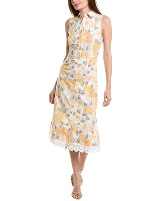 Rachel Parcell Floral Shirtdress Womens Yellow 10
