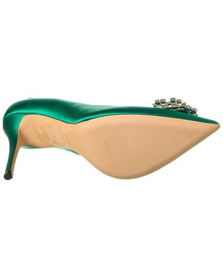 Pre-owned Sjp By Sarah Jessica Parker Fatma 100 Satin Pump Women's In Green