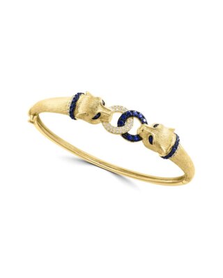 Effy Fine Jewelry 14K 0,83 Карат с двумя бриллиантами и сапфиром Браслет Женский