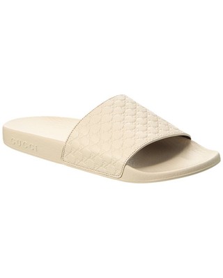 Кожаные горки Gucci Microguccissima Женские белые 37