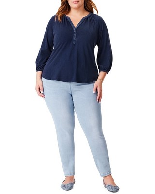 Женский топ с разрезным вырезом и рукавом 3/4 Nic+Zoe Plus