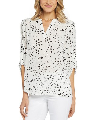 

Женская футболка Nydj с рукавами 3/4 и язычком, размер, Hcascade hearts