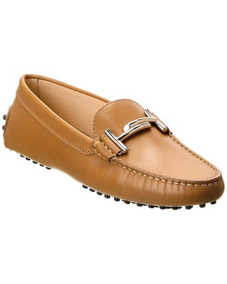 

Женские кожаные лоферы Tod S Double T Gommino коричневые, Коричневый, NA