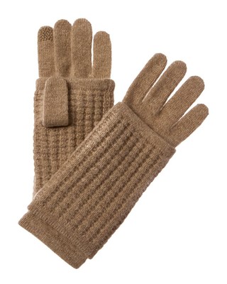 Кашемировые технические перчатки Hannah Rose Waffle Stitch 3-В-1, женские коричневые