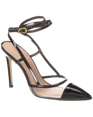 

Stuart Weitzman Mondrian 100 Женские лакированные и виниловые туфли с ремешком на пятке, черные 6,5, Черный, NA
