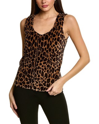 Женский велюровый топ St. John Cheetah черного цвета S